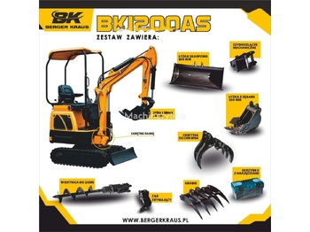 Locação de Berger Kraus Nowy BERGER KRAUS BK1200AS KUBOTA skrętne ramie Minikoparka + ze Berger Kraus Nowy BERGER KRAUS BK1200AS KUBOTA skrętne ramie Minikoparka + ze: foto 1