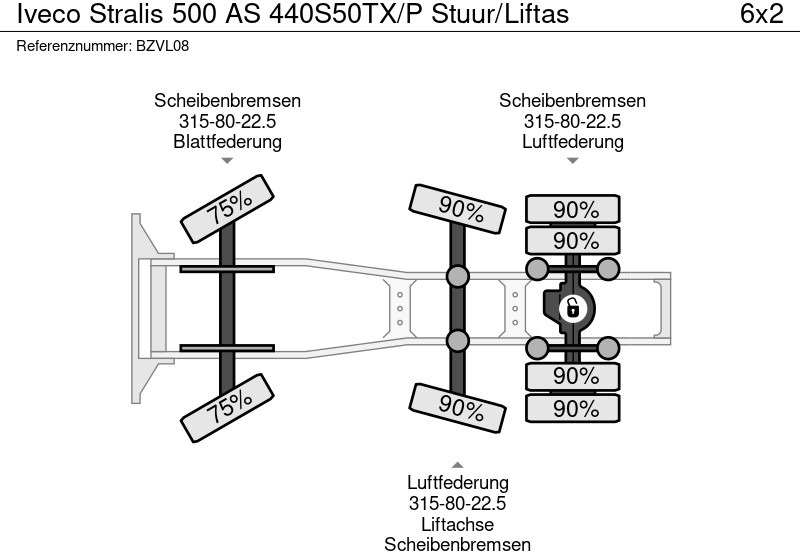Tractor Iveco Stralis 500 AS 440S50TX/P Stuur/Liftas: foto 18