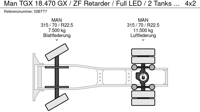 Tractor MAN TGX 18.470 GX / ZF Retarder / Full LED / 2 Tanks / APK TUV 01-26: foto 18