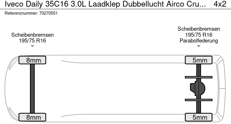 Carrinha de contentor Iveco Daily 35C16 3.0L Laadklep Dubbellucht Airco Cruise Meubelbak Koffer 19m3 Airco Cruise control: foto 20