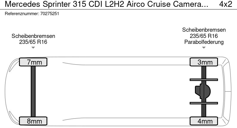Furgão Mercedes-Benz Sprinter 315 CDI L2H2 Airco Cruise Camera MBUX Parkeersensoren L2 10m3 Airco Cruise control: foto 18