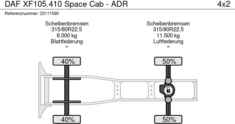 Tractor DAF XF105.410 Space Cab - ADR: foto 16