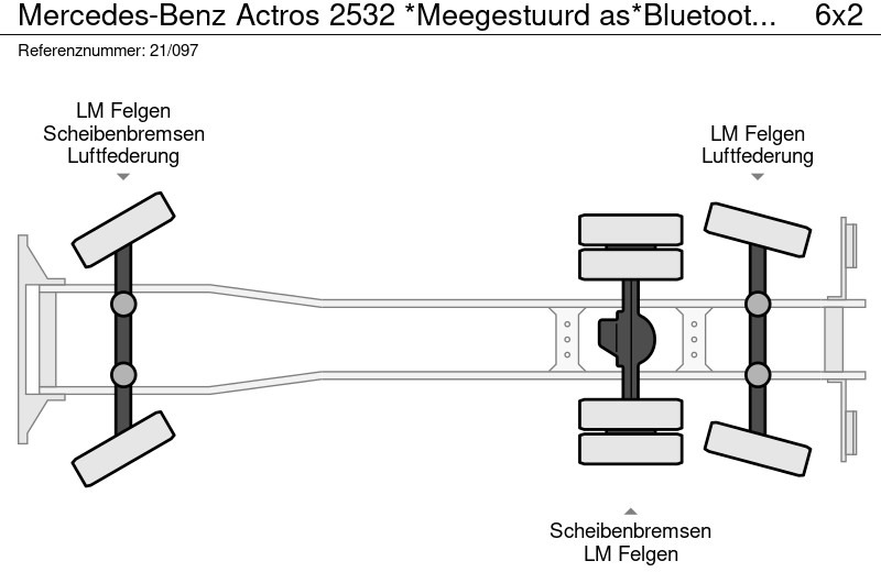 Locação de Mercedes-Benz Actros 2532 *Meegestuurd as*Bluetooth*Airco*Cruise control*Luchtvering verstelb. Mercedes-Benz Actros 2532 *Meegestuurd as*Bluetooth*Airco*Cruise control*Luchtvering verstelb.: foto 16