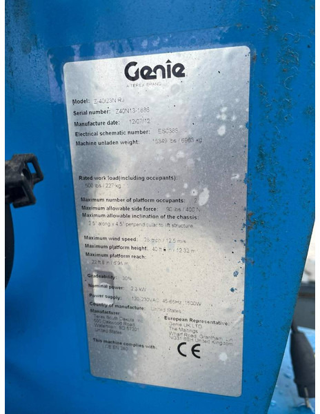 Plataforma articulada Genie Z 40/23 N RJ: foto 6