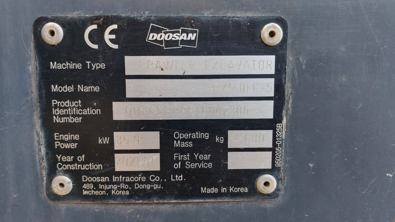 Escavadora de rastos DOOSAN DX140LC-5: foto 17