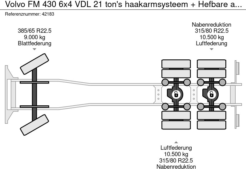 Caminhão polibenne Volvo FM 430 6x4 VDL 21 ton's haakarmsysteem + Hefbare achteras: foto 12