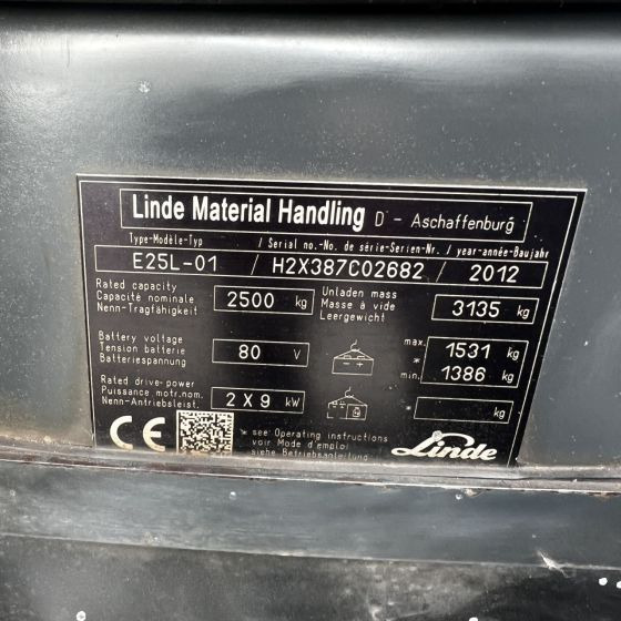 Empilhadeira elétrica Linde E25L (387): foto 7