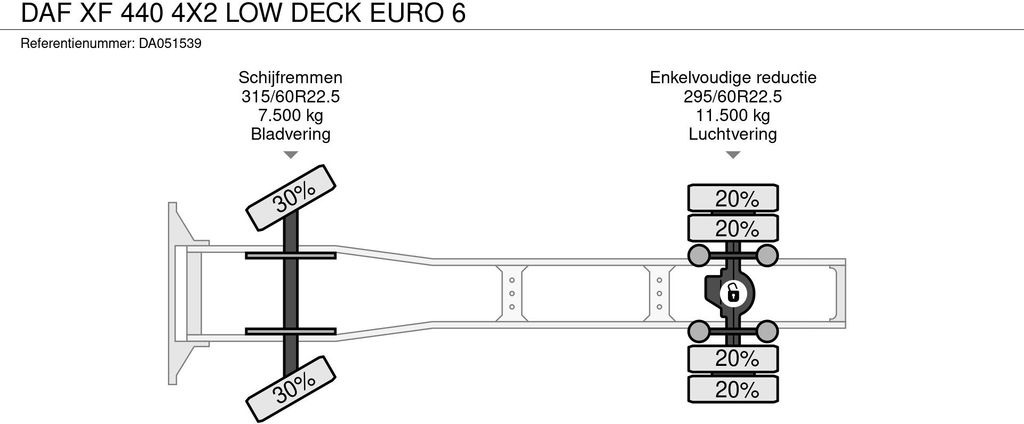 Tractor DAF XF 440 4X2 LOW DECK EURO 6: foto 12